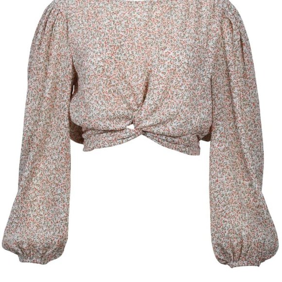 Minkpink Lydia Twist Plisse Long-Sleeve Blouse Size XS - Picture 2 of 12